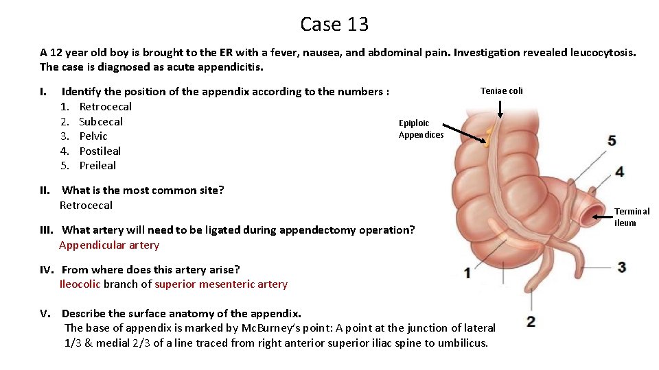 Case 13 A 12 year old boy is brought to the ER with a