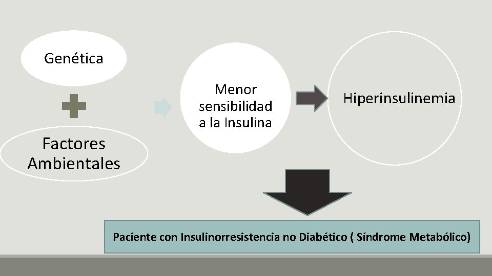 Genética Menor sensibilidad a la Insulina Hiperinsulinemia Factores Ambientales Paciente con Insulinorresistencia no Diabético