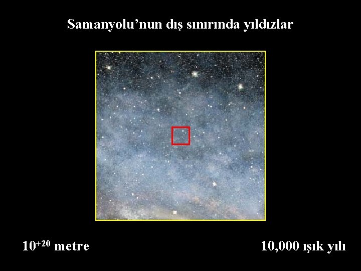 Samanyolu’nun dış sınırında yıldızlar 10+20 metre 10, 000 ışık yılı 