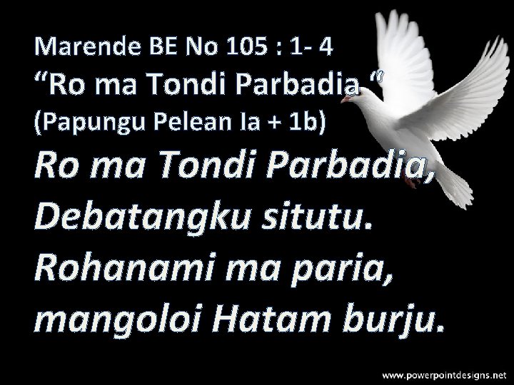 Marende BE No 105 : 1 - 4 “Ro ma Tondi Parbadia “ (Papungu