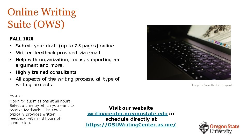 Online Writing Suite (OWS) FALL 2020 • Submit your draft (up to 25 pages)