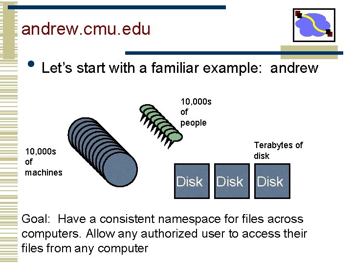 andrew. cmu. edu • Let’s start with a familiar example: andrew 10, 000 s