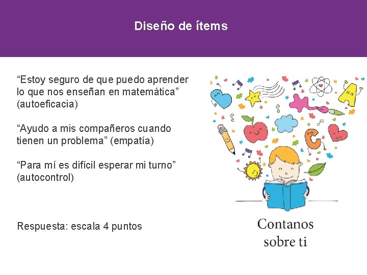 Diseño de ítems “Estoy seguro de que puedo aprender lo que nos enseñan en
