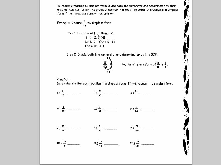 Basic Fraction Review Fractions are PARTS of a