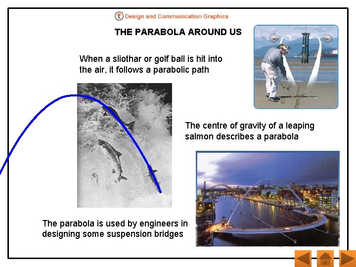 THE PARABOLA AROUND US When a sliothar or golf ball is hit into the