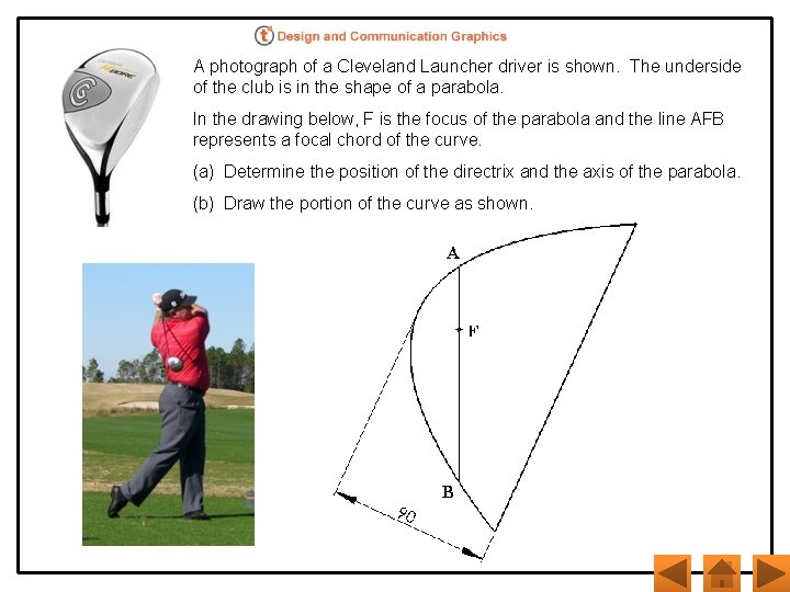 A photograph of a Cleveland Launcher driver is shown. The underside of the club