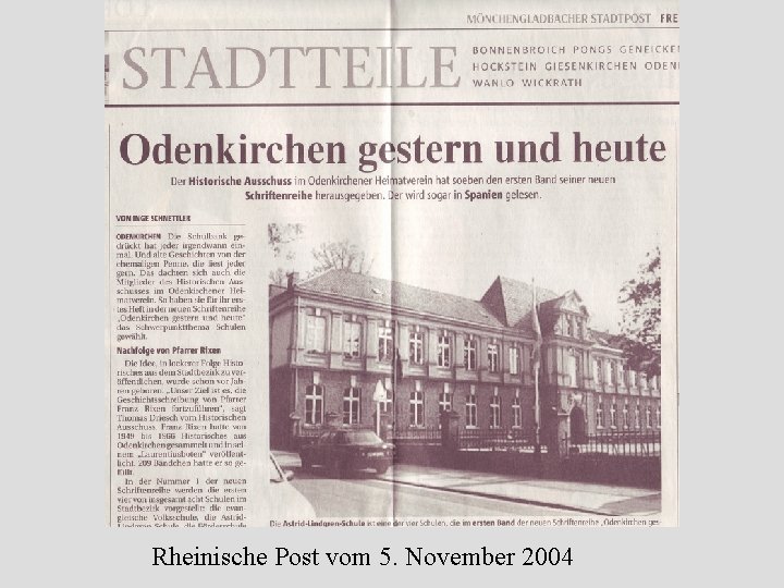 Rheinische Post vom 5. November 2004 
