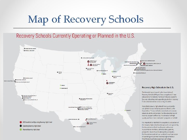 Map of Recovery Schools 