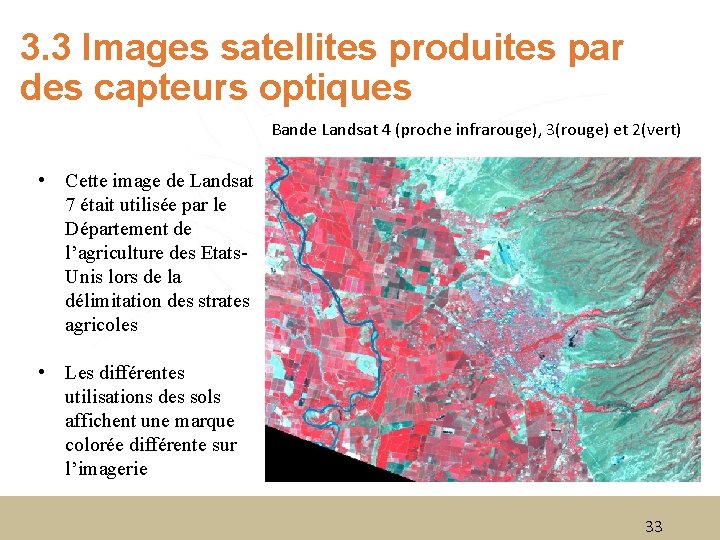 3. 3 Images satellites produites par des capteurs optiques Bande Landsat 4 (proche infrarouge),