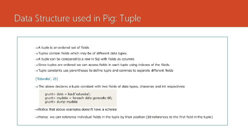 Data Structure used in Pig: Tuple 