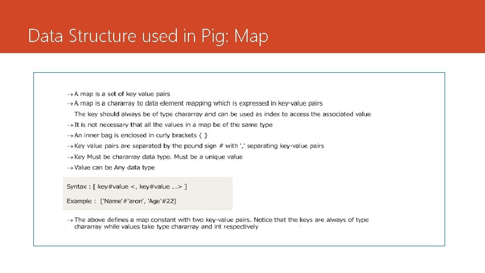 Data Structure used in Pig: Map 