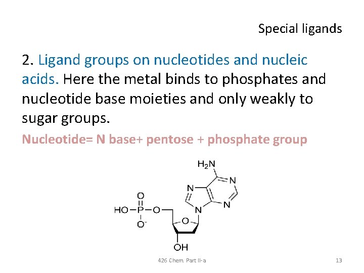 426 Chem Bioinorganic Chemistry Part II Transport and