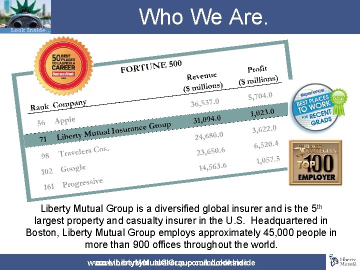 Who We Are. Liberty Mutual Group is a diversified global insurer and is the