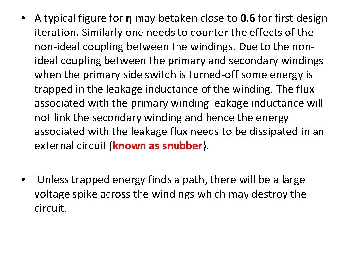  • A typical figure for η may betaken close to 0. 6 for