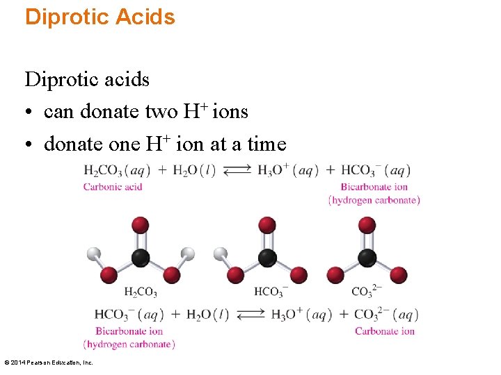Diprotic Acids Diprotic acids • can donate two H+ ions • donate one H+