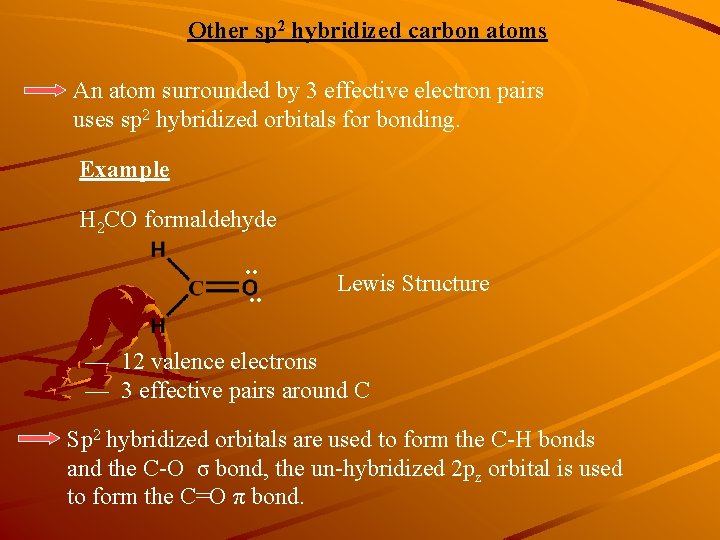 Other sp 2 hybridized carbon atoms An atom surrounded by 3 effective electron pairs