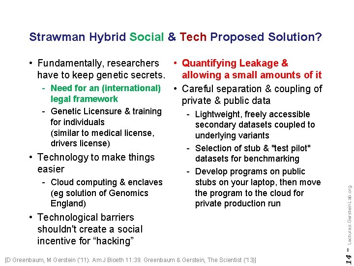 Strawman Hybrid Social & Tech Proposed Solution? • Technology to make things easier -