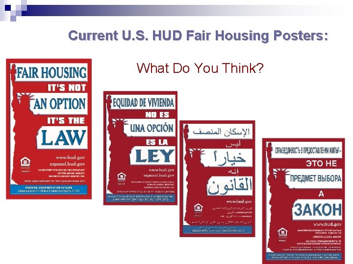 Current U. S. HUD Fair Housing Posters: What Do You Think? 