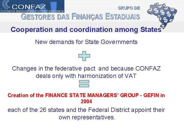 Cooperation and coordination among States New demands for State Governments Changes in the federative