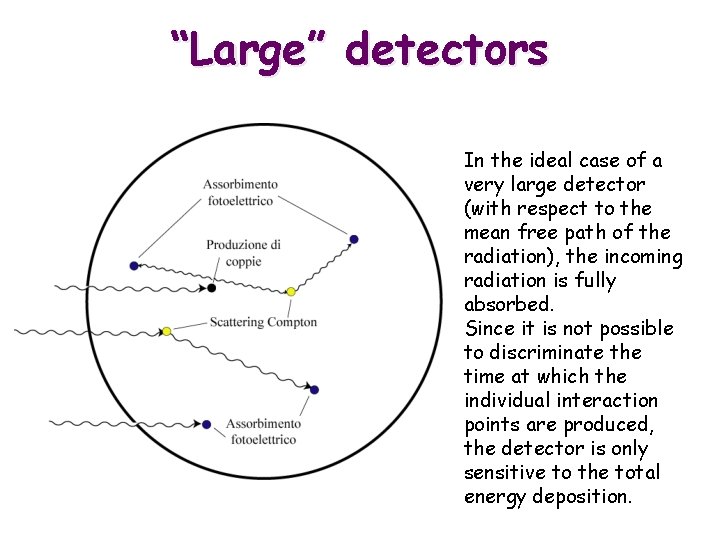 “Large” detectors In the ideal case of a very large detector (with respect to
