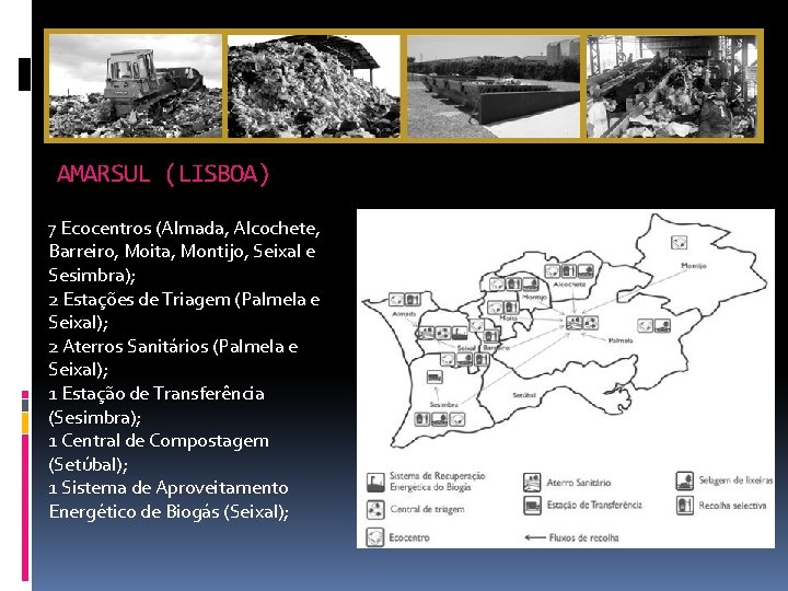 AMARSUL (LISBOA) 7 Ecocentros (Almada, Alcochete, Barreiro, Moita, Montijo, Seixal e Sesimbra); 2 Estações