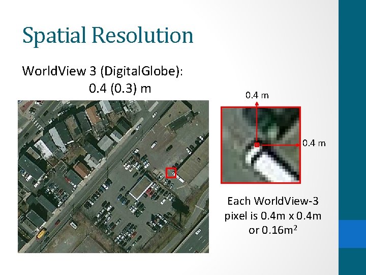 Spatial Resolution World. View 3 (Digital. Globe): 0. 4 (0. 3) m 0. 4 Spatial Resolution World. View 3 (Digital. Globe): 0. 4 (0. 3) m 0. 4