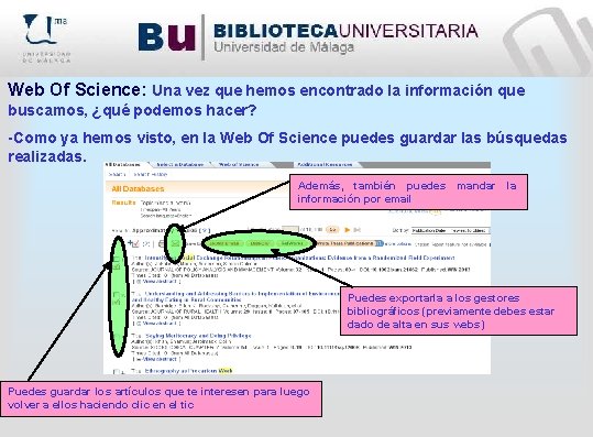 Web Of Science: Una vez que hemos encontrado la información que buscamos, ¿qué podemos