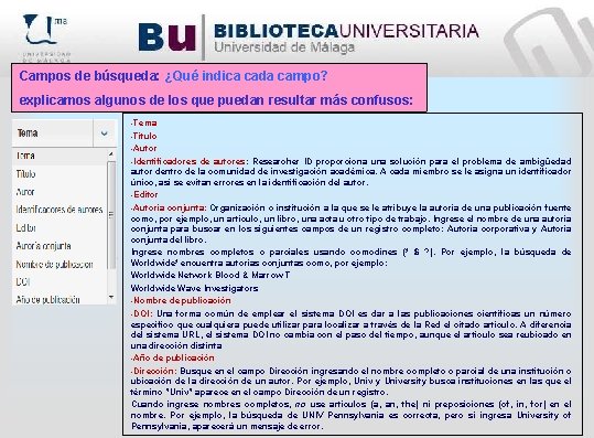 Campos de búsqueda: ¿Qué indica cada campo? explicamos algunos de los que puedan resultar