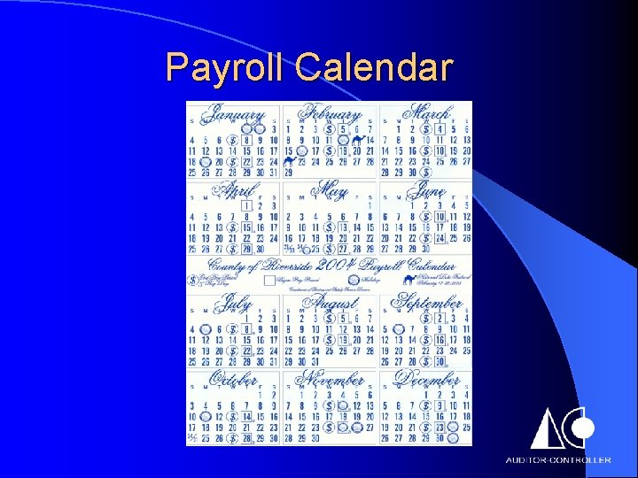 Payroll Calendar 