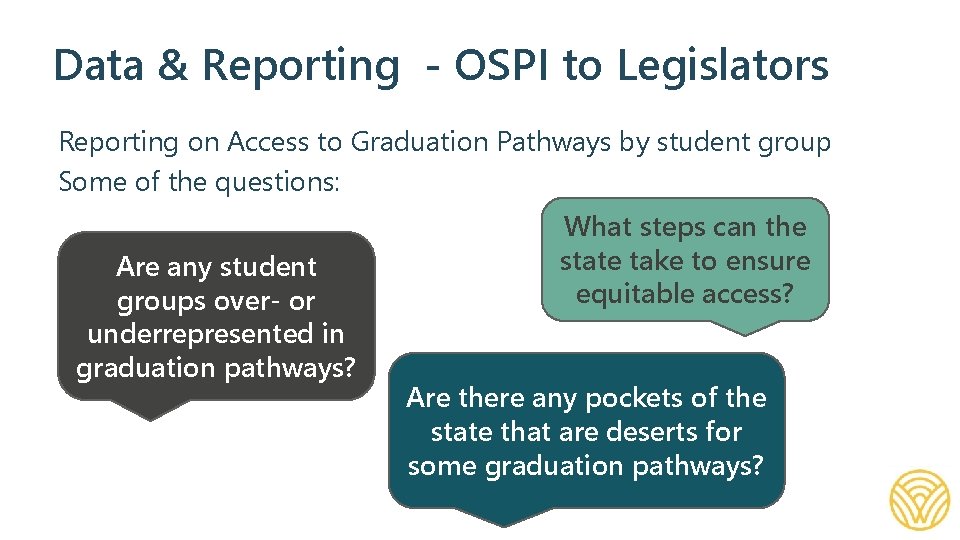 Data & Reporting - OSPI to Legislators Reporting on Access to Graduation Pathways by