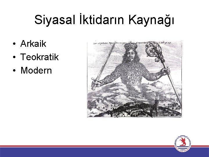 Siyasal İktidarın Kaynağı • Arkaik • Teokratik • Modern 