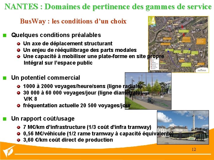 NANTES : Domaines de pertinence des gammes de service Bus. Way : les conditions