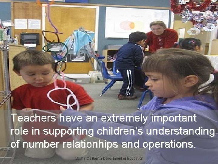 28 Teacher Role Teachers have an extremely important role in supporting children’s understanding of
