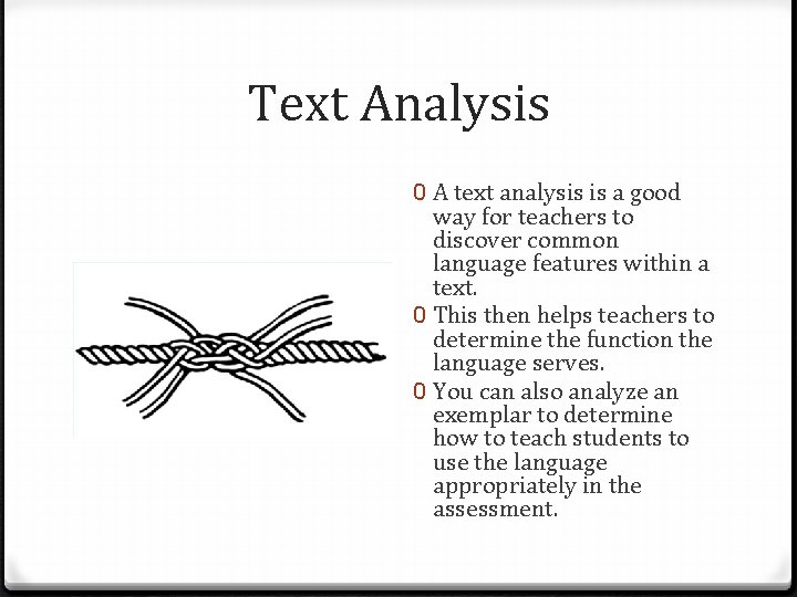 Text Analysis 0 A text analysis is a good way for teachers to discover