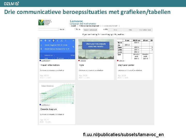 Drie communicatieve beroepssituaties met grafieken/tabellen fi. uu. nl/publicaties/subsets/lamavoc_en 