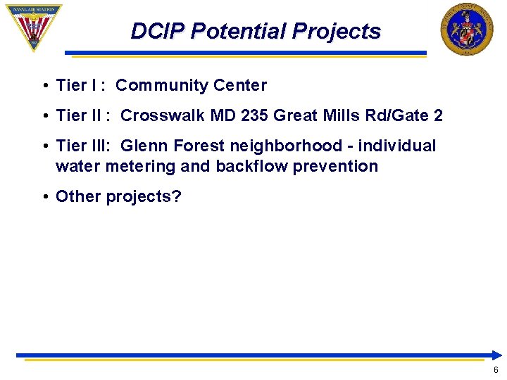 DCIP Potential Projects • Tier I : Community Center • Tier II : Crosswalk