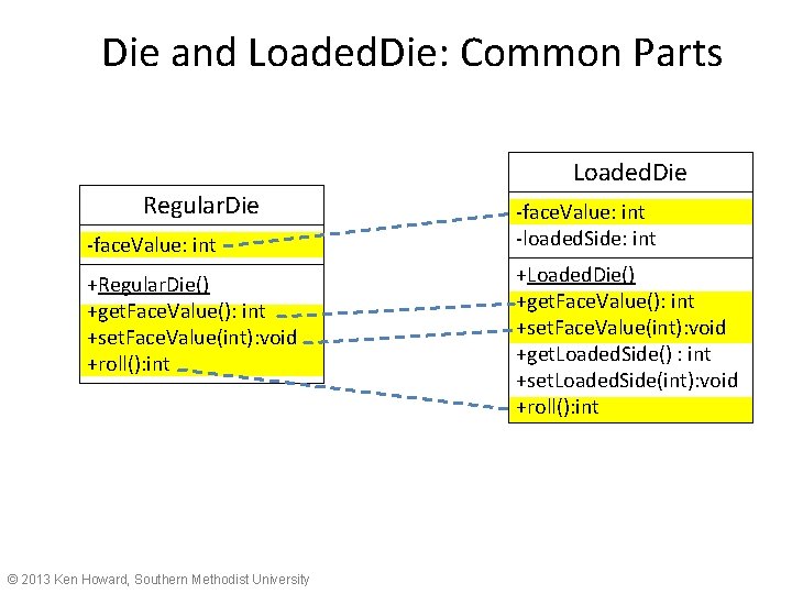 Die and Loaded. Die: Common Parts Loaded. Die Regular. Die -face. Value: int +Regular.