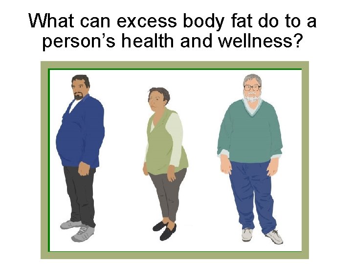What can excess body fat do to a person’s health and wellness? 