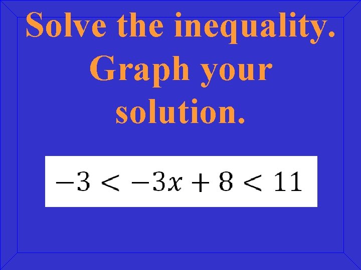 Solve the inequality. Graph your solution. 