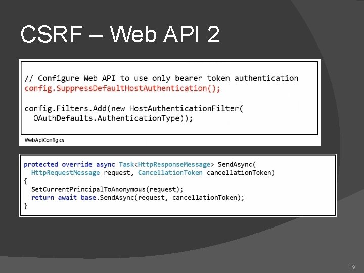 CSRF – Web API 2 19 