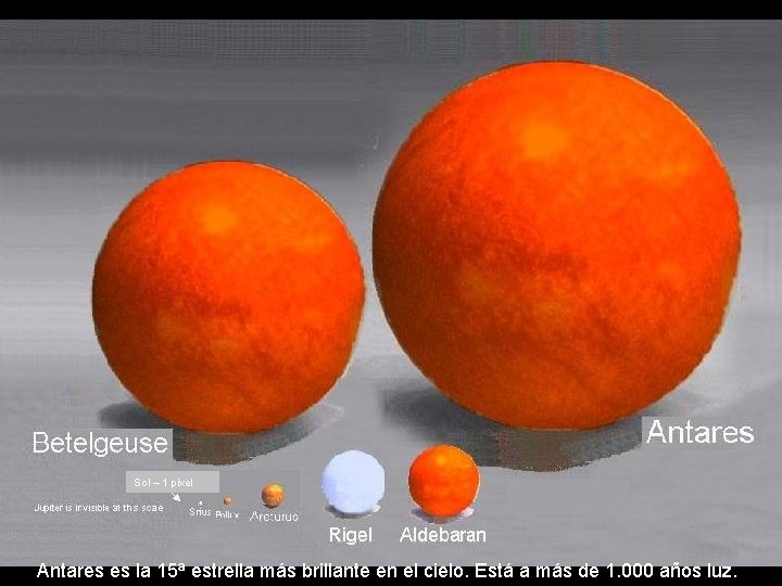 Sol – 1 pixel Antares es la 15ª estrella más brillante en el cielo.