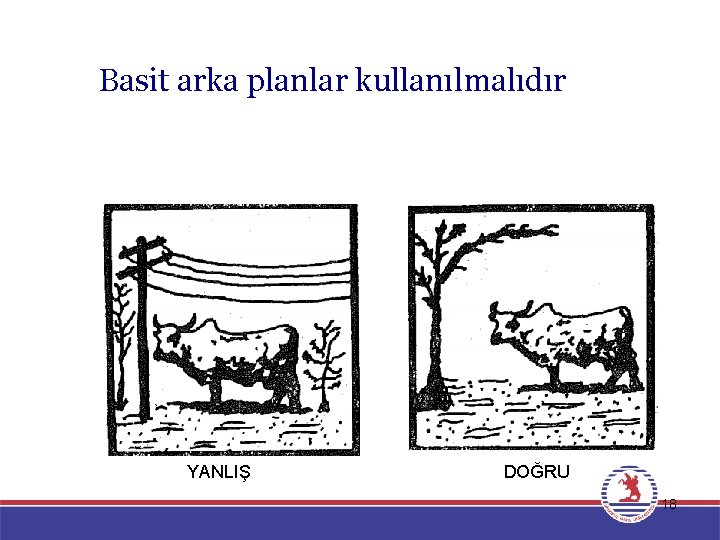 Basit arka planlar kullanılmalıdır YANLIŞ DOĞRU 18 