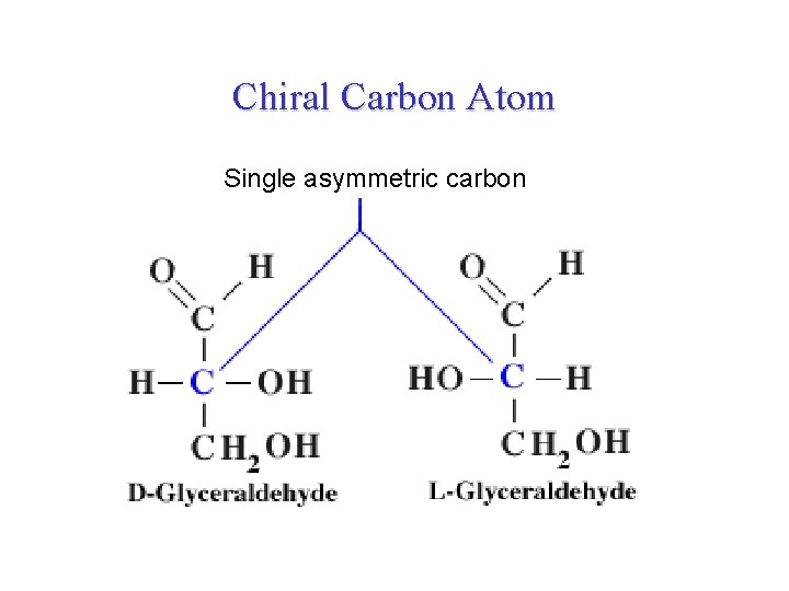 Chiral Carbon Atom Single asymmetric carbon 