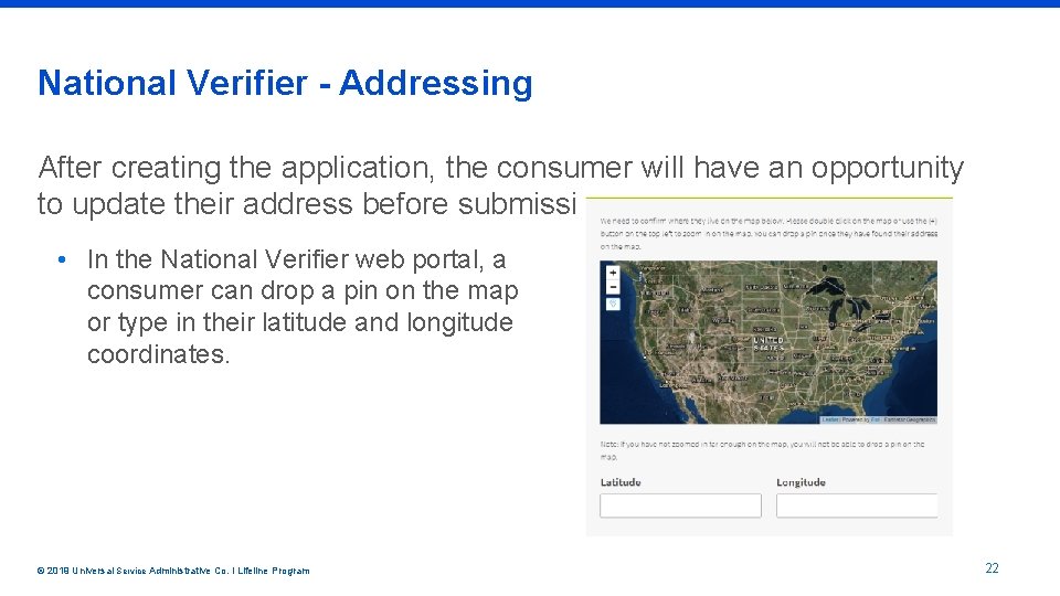 National Verifier - Addressing After creating the application, the consumer will have an opportunity