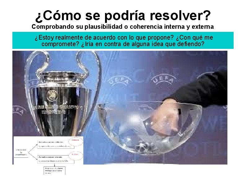 ¿Cómo se podría resolver? Comprobando su plausibilidad o coherencia interna y externa ¿Estoy realmente
