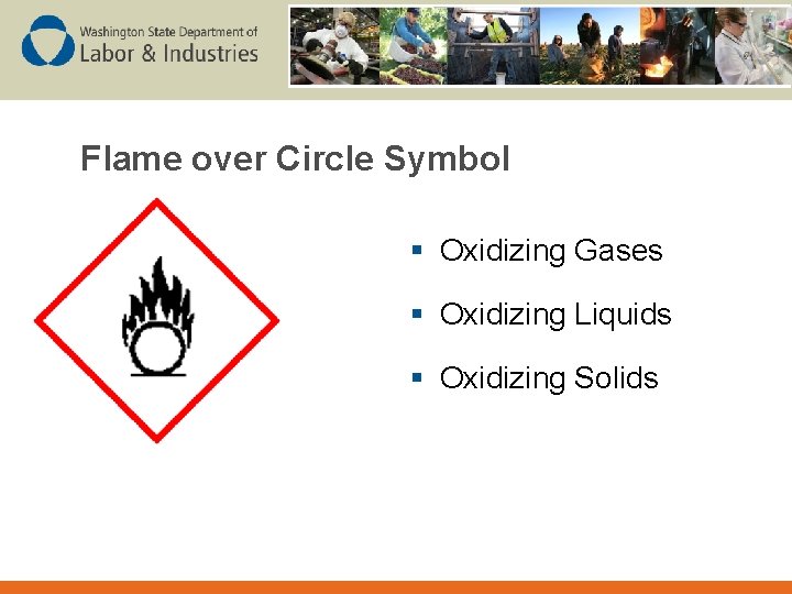 Flame over Circle Symbol § Oxidizing Gases § Oxidizing Liquids § Oxidizing Solids 