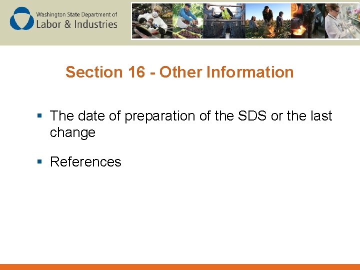 Section 16 - Other Information § The date of preparation of the SDS or