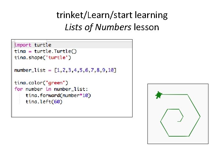 trinket/Learn/start learning Lists of Numbers lesson trinket/Learn/start learning Lists of Numbers lesson