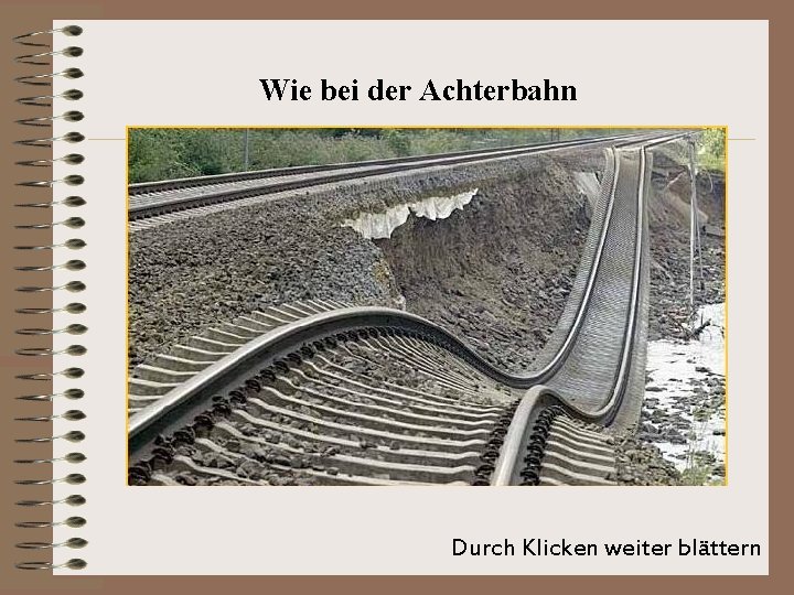 Wie bei der Achterbahn Durch Klicken weiter blättern 