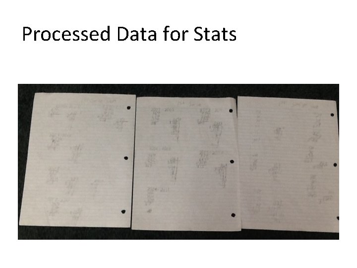 Processed Data for Stats 